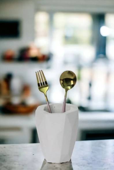 METAFOX Tezgah Kaşıklık Modern Tezgah Üstü Kaşıklık Dekoratif Dik Kaşıklık Beyaz Renk Model 19 ürün görseli 1