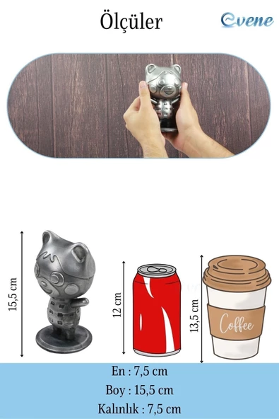 Evene Dekoratif Küçük Ayı Biblo Heykel El Yapımı Hediyelik Süs Eşyası Sevimli Model Tasarım Ürünü - Resim 3