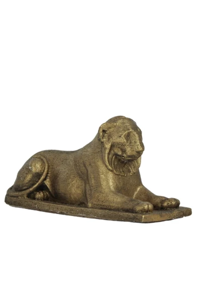 Evene Biblo Dekoratif Obje Heykel Biblo Aslan Biblo Dekoratif Süs Eşyası Altın Eskitme Renk Model 1