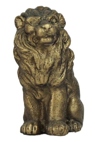Evene Biblo Dekoratif Obje Heykel Biblo Aslan Biblo Dekoratif Süs Eşyası Altın Eskitme Renk Model 2