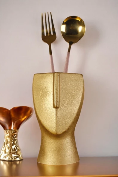 METAFOX Tezgah Kaşıklık Modern Tezgah Üstü Kaşıklık Dekoratif Dik Kaşıklık Altın Renk Model 23 ürün görseli 1