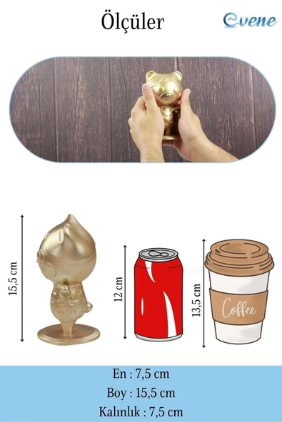 Evene Dekoratif Küçük Ayı Biblo Heykel El Yapımı Hediyelik Süs Eşyası Sevimli Model Tasarım Ürünü - Resim 3