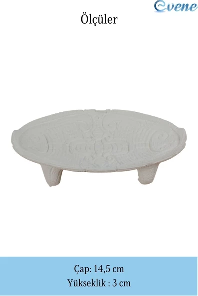 Evene Şekerlik Beyaz Renk Sunumluk Drajelik Dekoratif Tabak Model 7 - Resim 2