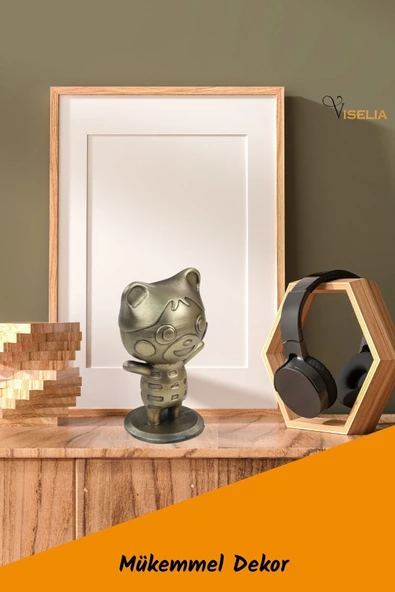 Viselia Dekoratif Küçük Ayı Biblo Heykel El Yapımı Hediyelik Süs Eşyası Sevimli Model Tasarım Ürünü - Resim 2