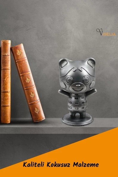 Viselia Dekoratif Küçük Ayı Biblo Heykel El Yapımı Hediyelik Süs Eşyası Sevimli Model Tasarım Ürünü - Resim 5