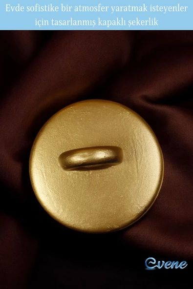 Evene Kapaklı Şekerlik Drajelik Şekerlik Altın Renk Model 12 - Resim 4