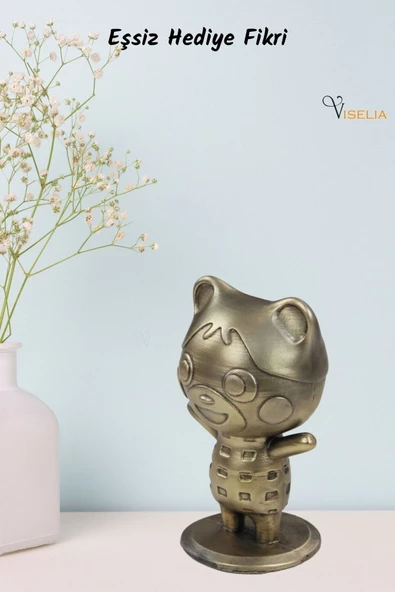 Viselia Dekoratif Küçük Ayı Biblo Heykel El Yapımı Hediyelik Süs Eşyası Sevimli Model Tasarım Ürünü - Resim 7