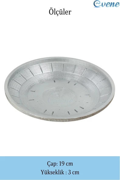 Evene Şekerlik Gümüş Renk Sunumluk Drajelik Dekoratif Tabak Model 5 - Resim 2