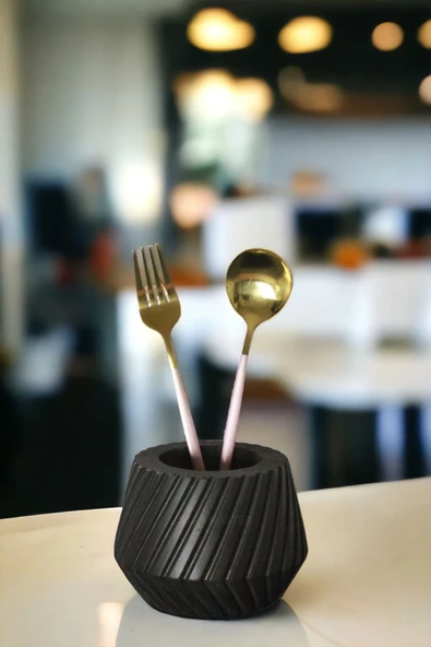 METAFOX Tezgah Kaşıklık Modern Tezgah Üstü Kaşıklık Dekoratif Dik Kaşıklık Siyah Renk Model 21 ürün görseli 1