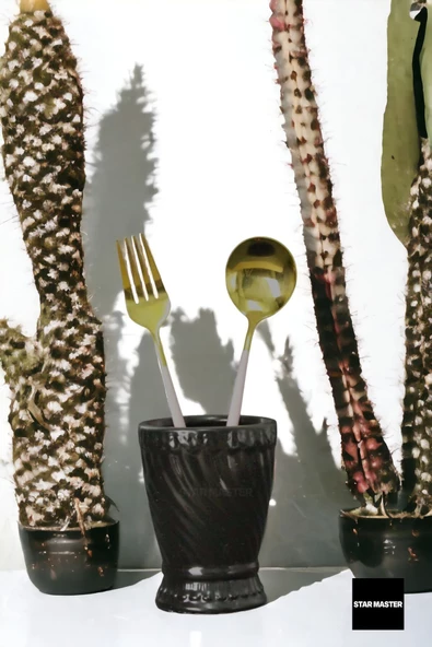 METAFOX Tezgah Kaşıklık Modern Tezgah Üstü Kaşıklık Dekoratif Dik Kaşıklık Siyah Renk Model 14 - Resim 2