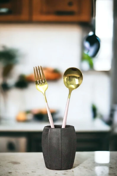 METAFOX Tezgah Kaşıklık Modern Tezgah Üstü Kaşıklık Dekoratif Dik Kaşıklık Siyah Renk Model 13 ürün görseli 1