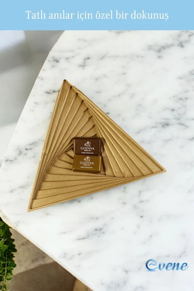 Evene Şekerlik Altın Renk Sunumluk Drajelik Dekoratif Tabak Model 14 - Resim 4