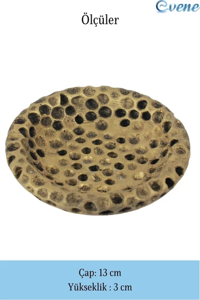 Evene Şekerlik Altın Eskitme Renk Sunumluk Drajelik Dekoratif Tabak Baloncuklu Model - Resim 2