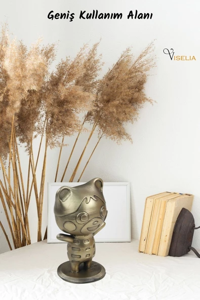 Viselia Dekoratif Küçük Ayı Biblo Heykel El Yapımı Hediyelik Süs Eşyası Sevimli Model Tasarım Ürünü - Resim 6