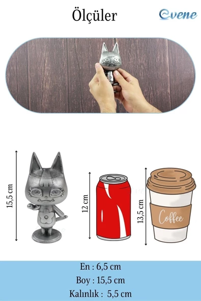 Evene Biblo Dekoratif Obje Heykel Biblo Dekoratif Süs Eşyası Model 26 Kedi Biblo - Resim 3