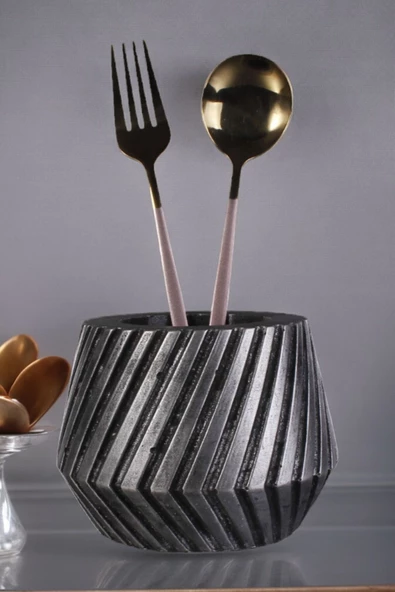 METAFOX Tezgah Kaşıklık Modern Tezgah Üstü Kaşıklık Dekoratif Dik Kaşıklık Gümüş Eskitme Renk Model 21 ürün görseli 1