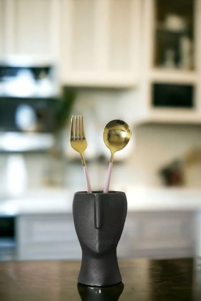 METAFOX Tezgah Kaşıklık Modern Tezgah Üstü Kaşıklık Dekoratif Dik Kaşıklık Siyah Renk Model 23 ürün görseli 1