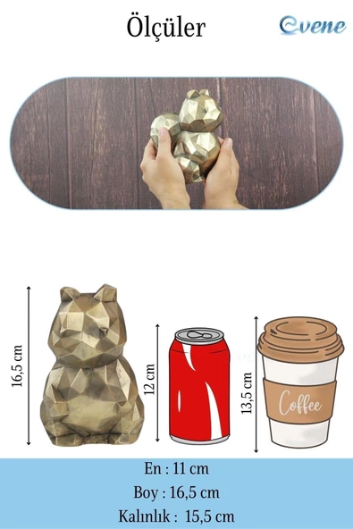 Evene Dekoratif Sincap Biblo Heykel El Yapımı Sevimli Hediyelik Süs Eşyası Poly Model Tasarım Ürünü - Resim 3