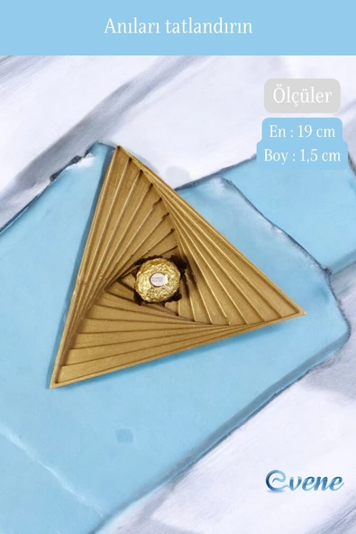 Evene Şekerlik Altın Renk Sunumluk Drajelik Dekoratif Tabak Model 14 - Resim 2