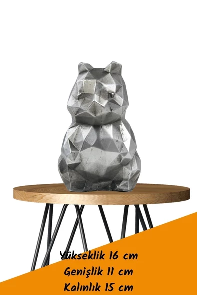 Viselia Dekoratif Sincap Biblo Heykel El Yapımı Sevimli Hediyelik Süs Eşyası Poly Model Tasarım Ürünü - Resim 4