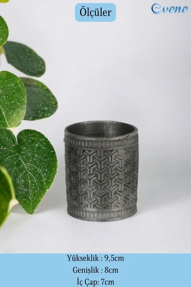 Evene Tezgah Üstü Kaşıklık Dekoratif Dik Kaşıklık Silindir Kaşıklık Gümüş Eskitme Renk Model 4 - Resim 2