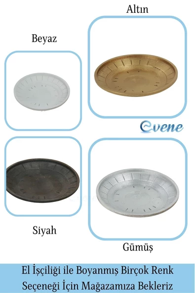 Evene Şekerlik Gümüş Renk Sunumluk Drajelik Dekoratif Tabak Model 5 - Resim 6