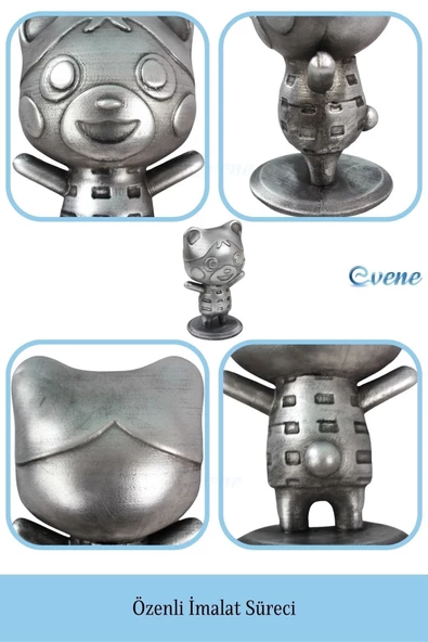 Evene Dekoratif Küçük Ayı Biblo Heykel El Yapımı Hediyelik Süs Eşyası Sevimli Model Tasarım Ürünü - Resim 5