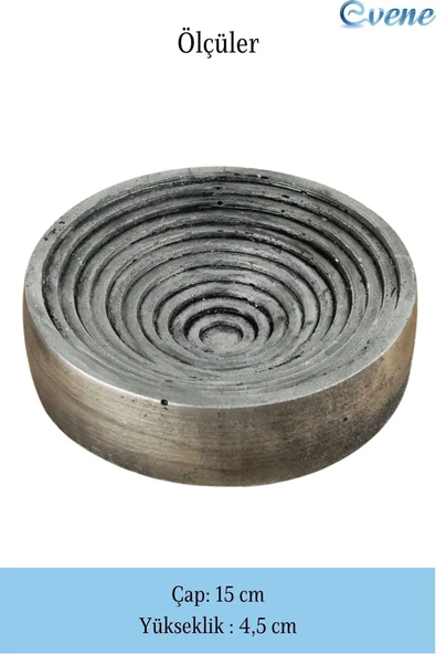 Evene Şekerlik Gümüş Eskitme Renk Sunumluk Drajelik Dekoratif Tabak Model 2 - Resim 2