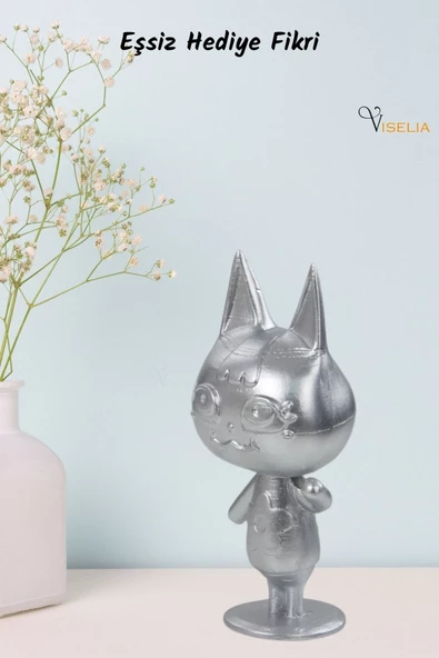 Viselia Dekoratif Küçük Kedi Biblo Heykel El Yapımı Hediyelik Süs Eşyası Sevimli Model Tasarım Ürünü - Resim 7