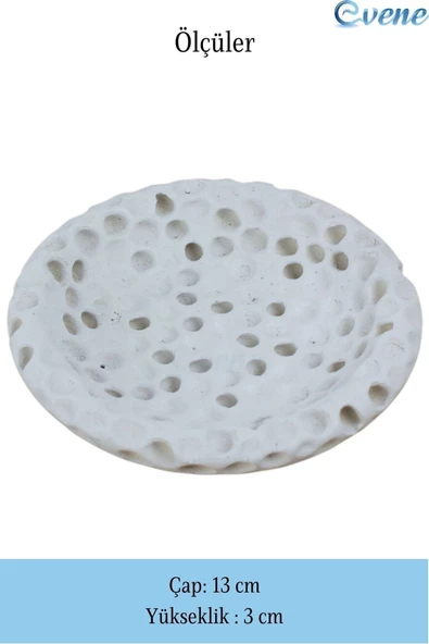 Evene Şekerlik Beyaz Renk Sunumluk Drajelik Dekoratif Tabak Baloncuklu Model - Resim 2