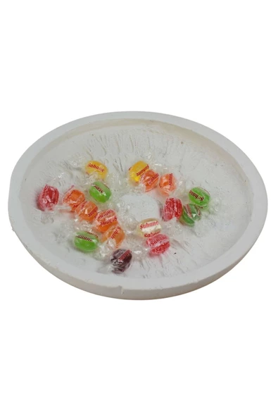 Evene Şekerlik Beyaz Renk Sunumluk Drajelik Dekoratif Tabak Model 6 ürün görseli 1