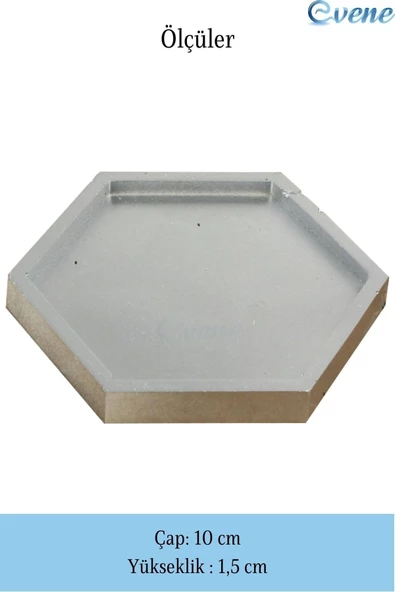 Evene Şekerlik Gümüş Renk Sunumluk Drajelik Dekoratif Tabak Altıgen Model - Resim 3