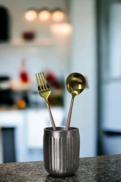 METAFOX Tezgah Kaşıklık Modern Tezgah Üstü Kaşıklık Dekoratif Dik Kaşıklık Gümüş Eskitme Renk Model 11 ürün görseli