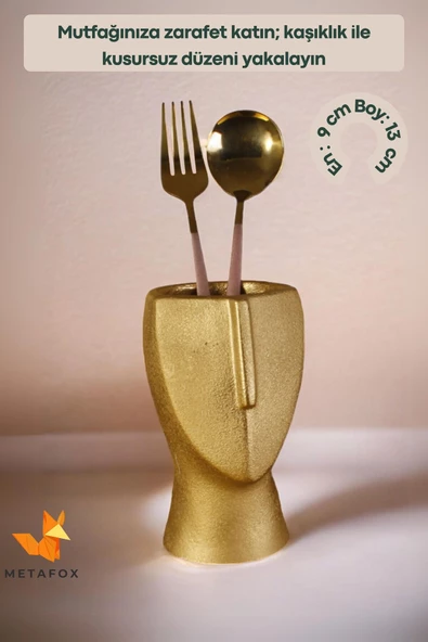 METAFOX Tezgah Kaşıklık Modern Tezgah Üstü Kaşıklık Dekoratif Dik Kaşıklık Altın Renk Model 23 - Resim 2