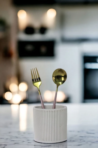 METAFOX Tezgah Kaşıklık Modern Tezgah Üstü Kaşıklık Dekoratif Dik Kaşıklık Beyaz Renk Model 1 ürün görseli 1