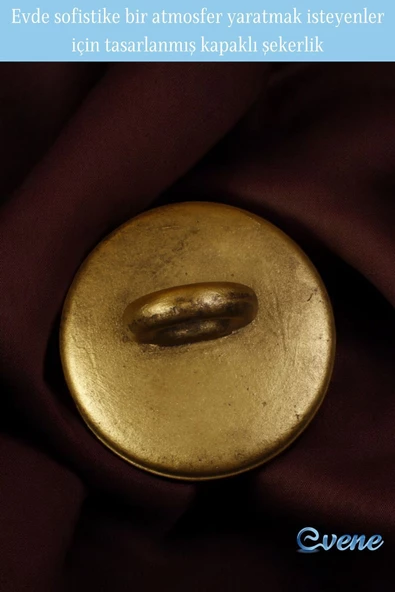 Evene Kapaklı Şekerlik Drajelik Şekerlik Altın Eskitme Renk Model 12 - Resim 4