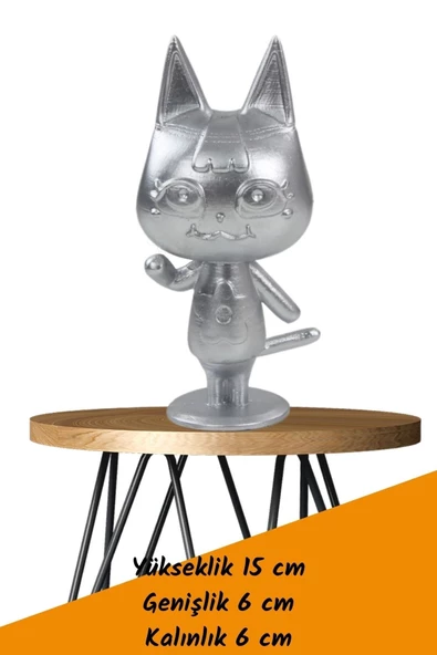 Viselia Dekoratif Küçük Kedi Biblo Heykel El Yapımı Hediyelik Süs Eşyası Sevimli Model Tasarım Ürünü - Resim 4