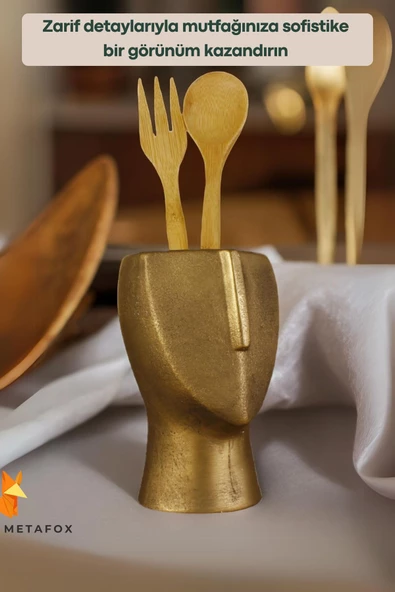 METAFOX Tezgah Kaşıklık Modern Tezgah Üstü Kaşıklık Dekoratif Dik Kaşıklık Altın Eskitme Renk Model 23 - Resim 4