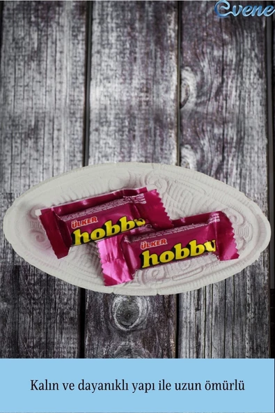 Evene Şekerlik Beyaz Renk Sunumluk Drajelik Dekoratif Tabak Model 7 - Resim 4