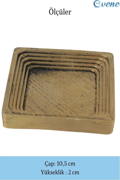 Evene Şekerlik Altın Eskitme Renk Sunumluk Drajelik Dekoratif Tabak Model 3 - Resim 2