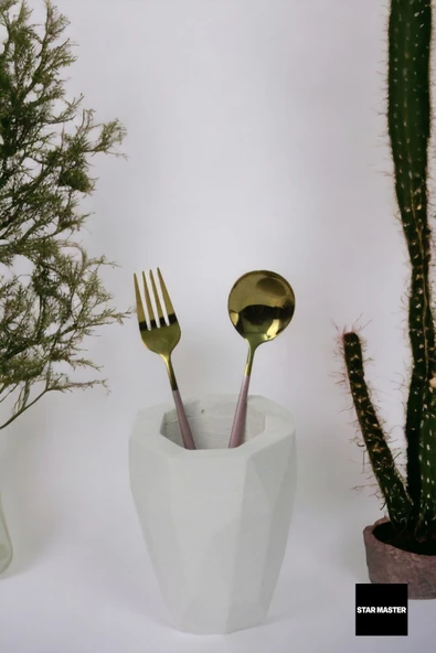 METAFOX Tezgah Kaşıklık Modern Tezgah Üstü Kaşıklık Dekoratif Dik Kaşıklık Beyaz Renk Model 19 - Resim 2