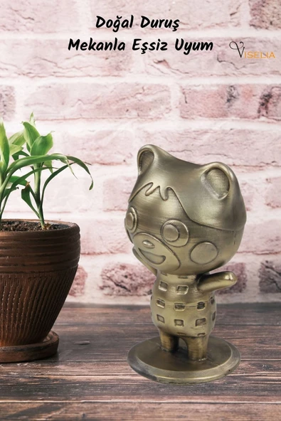 Viselia Dekoratif Küçük Ayı Biblo Heykel El Yapımı Hediyelik Süs Eşyası Sevimli Model Tasarım Ürünü - Resim 3