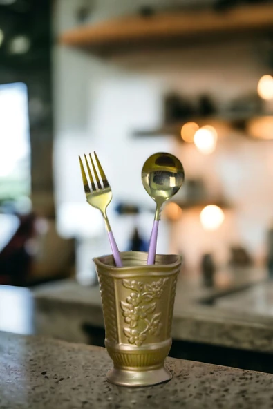 METAFOX Tezgah Kaşıklık Modern Tezgah Üstü Kaşıklık Dekoratif Dik Kaşıklık Altın Renk Model 9 ürün görseli 1