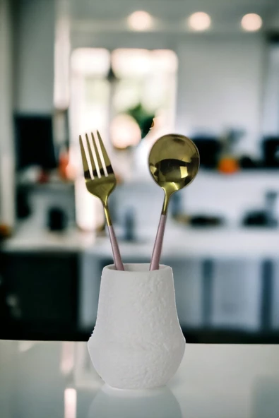 METAFOX Tezgah Kaşıklık Modern Tezgah Üstü Kaşıklık Dekoratif Dik Kaşıklık Beyaz Renk Model 15 ürün görseli 1