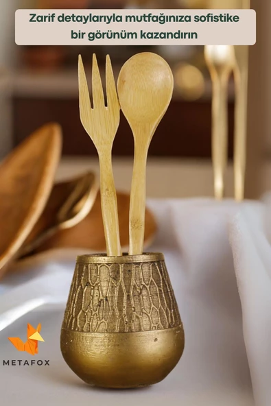 METAFOX Tezgah Kaşıklık Modern Tezgah Üstü Kaşıklık Dekoratif Dik Kaşıklık Altın Eskitme  Renk Model 3 - Resim 4