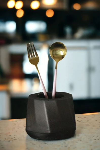 METAFOX Tezgah Kaşıklık Modern Tezgah Üstü Kaşıklık Dekoratif Dik Kaşıklık Altın Eskitme Renk Model 17 ürün görseli 1