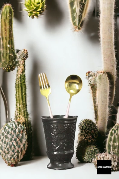 METAFOX Tezgah Kaşıklık Modern Tezgah Üstü Kaşıklık Dekoratif Dik Kaşıklık Siyah Renk Model 9 - Resim 2