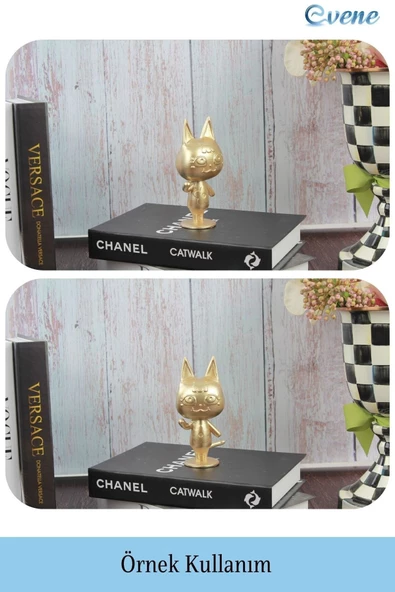 Evene Biblo Dekoratif Obje Heykel Biblo Dekoratif Süs Eşyası Model 26 Kedi Biblo - Resim 2