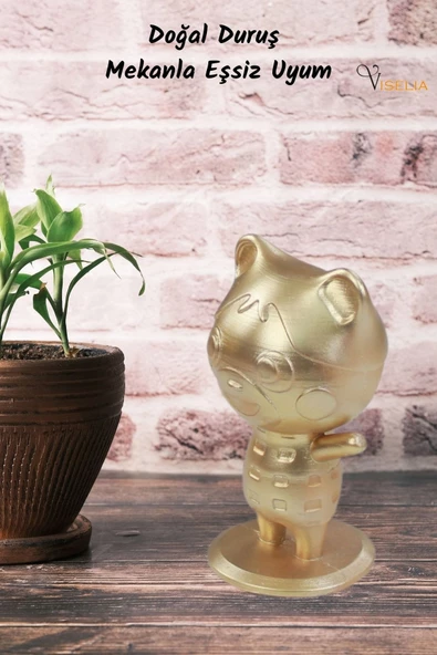 Viselia Dekoratif Küçük Ayı Biblo Heykel El Yapımı Hediyelik Süs Eşyası Sevimli Model Tasarım Ürünü - Resim 3