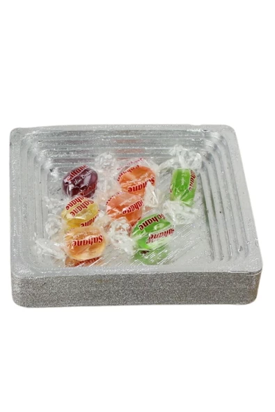 Evene Şekerlik Gümüş Renk Sunumluk Drajelik Dekoratif Tabak Model 3 ürün görseli 1